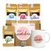 OwlBook you are wonderful tea gift set with 4 different varieties and cup of gift idea for women for Valentine's Day tea box with cup