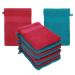 Betz 10 pieces wash gloves terry cloth wash glove Palermo 100% cotton washcloth set size 16 x 21 cm color cranberry-petrol