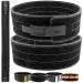 C.P.Sports powerlifting belt leather with power buckle - professional belt training belt weight lifting belt fitness belt bodybuilding weight lifting competition M 69-92cm black
