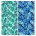 2 Pack Microfiber Beach Towel, Oversized Microfiber Pool Towel 75x 35, Sand-Free Beach Towel, Quick Drying Camping Towel, Super Absorbent Bath Towel Blanket, Soft Breathable and Lightweight 2 Pack- Blue/Green Leaves