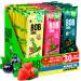 Snacks Variety Pack for Kids Adults - 30 Healthy Fruit Snacks Individual Packs for Kids Adults with Natural Strawberries Blackcurrant Apple and Pear Gluten-Free Vegan Low Carb Fruit Bar No Sugar Added 30 PC Berries Mix