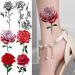 Black Sketch Rose & Snake Temporary Tattoos for Women - Waterproof Sexy Red Rose & Crescent Moon Tattoo Sticker Kit - Buy Online on SooperMarket.com