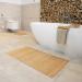 Buy DE-COmmerce Bamboo Bath Mat Set of 3 - Non-Slip Wooden Rug for Bathroom in Nature Color - Buy Online on SooperMarket.com