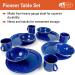 GSI Outdoors Camp Table Set for 4 - Enamel Pioneer Plates, Bowls & Coffee Mugs - Blue | Perfect for Camping, Outdoors, RV - 4 Person Set - Buy Online on SooperMarket.com
