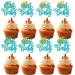Rsstarxi 24 Pack Pumpkin Oh Baby Cupcake Toppers Glitter Gender Reveal Baby Shower Cupcake Picks Decorations for Fall Theme Thanksgiving Halloween Birthday Party Cake Decorations Blue Design 12 Blue