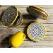 Turkish Metal Compact Mirror - Small Round Mirror with Magnetic Close, 1x & 2x Magnification for Handbags - Bright & Funky Geometric Pattern - Ideal for Travel and Commutes - Buy Online on SooperMarket.com