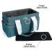 JJRING Craft Organizer Tote Bag - Bluish Green Art Storage Caddy with Multiple Pockets - Small Sewing Bag for Craft, Scrapbooking, School, Medical, and Office Supplies Storage - Buy Online on SooperMarket.com