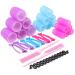ZABLEE 33pcs Hair Rollers With Clips- 18 Self Grip Rollers -12 Duckbill Sectioning Clips -2 Comb -1 Braid Device For Hair curlers Roller for Long/short Hair Curly. Size 44mm 36mm 25mm For Adults-Kids
