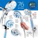 High Pressure 6-in-1 Aquassage by AquaCare - 76-mode Combo Showerhead with Hand Shower, Body Brush, Hair Brush & Arm in One! Stainless Steel Hose, Brush Holder - All-Chrome - Buy Online on SooperMarket.com