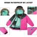 SMONTY Girls Winter Snow Suit Set - Gray/Pink 8 | Hooded Ski Jacket & Pants | Windproof, Waterproof & Warm - Buy Online on SooperMarket.com