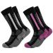 Occulto children's ski socks 2-pack (model: Charlie) 31-34 pink-black