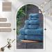 TEXTILOM Luxury 100% Turkish Cotton Bath Towel Set - Soft & Absorbent (6 Pcs, Mid Blue) - Buy Online on SooperMarket.com