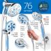 High Pressure 6-in-1 Aquassage by AquaCare - 76-mode 3-way Combo  Showerhead  Hand Shower  Body Brush  Hair Brush & Arm in One! Two Brackets  Extra-long 6 foot Stainless Steel Hose  Brush Head Holder All-chrome - Buy Online on SooperMarket.com