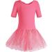 MOLLDAN Girls Ballet Leotard with Shiny Skirt and Ruffle Sleeves - Z-bow Burgundy - Size 6-8 Years - Buy Online on SooperMarket.com