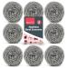8pk Stainless Steel Scourer | Heavy Duty Metal Cleaning Pads - 6cm x 6cm | Thick Strong Wire Wool Scourers - Reusable - Buy Online on SooperMarket.com