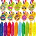 100 Pieces Winner Award Medal and Ribbons for Awards for Kids Participant Ribbons Plastic Award Medals for Kids Competition Sports Event School Contest Gymnastic Office Team