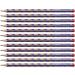 Slim triangular pencil for right-handers - STABILO EASYgraph S Metallic in metallic violet - pack of 12 - hardness HB