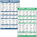 Quickfit dumbbell training and barbell practice poster set (in English)-laminated 2-part diagram set laminated 18 "X 27"