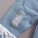 Baby Girl White Lace Ruffle Romper Top + Jeans Shorts Clothing Set 18-24 Months - Buy Online on SooperMarket.com