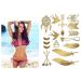 Gold Metallic Temporary Tattoos - 75+ Geometric Henna Designs Moon Stars Arrows Feathers - Waterproof, Non-toxic, Long Lasting - Ideal for Beach, Festivals & More! - Buy Online on SooperMarket.com