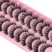 10 Pairs Clear Band Russian Volume Fluffy Strip Lashes - Naturally Wispy D Curly False Eyelashes (HT77-6) | International Shipping Available - Buy Online on SooperMarket.com