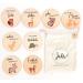 Wood Milestone Cards for Babies 30 Colorful Animal-Printed Wooden Slices | Perfect Gift for Birth & Baby Showers - Buy Online on SooperMarket.com