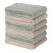 Mother-Earth Face Towel for Washing Face - 12x12 Inches Premium Softness  Extra Absorbent Towels  Washcloths for Sensitive Skin  Cotton Hand Towels for Bathroom  Set 6 Pieces (Blueish Green-Brown) Blueish Green-lightbrow...