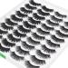 20 Pairs 2 Styles Mixed 17-18mm Mink Eyelashes Lashes Fluffy Messy 3D False Eyelashes Dramatic Long Natural Lashes Wholesale Makeup Mink Lashes T001 (T001)