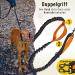 Premium Elastic-Free Jogging Leash for Large Dogs | 120-170 cm Adjustable | Orange | Comfortable Belly Belt & Removable Soft Loops - Buy Online on SooperMarket.com