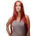 WIG ME UP - Wig red dark copper red straight very long strict parting hair replacement 80 cm 3217-135