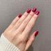 Buy Novo Ovo Short Corner Oval Press-On Nails - Angular Rose Red Monochrome | Long-Lasting Artificial Fingernails with Glue - International Shipping Available - Buy Online on SooperMarket.com