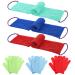 Newwiee 6 Pack Exfoliating Shower Bath Gloves Back Scrubber Set 3 Pairs Exfoliating Gloves 3 Pcs Exfoliating Body Scrubber African Bath Sponge for Daily Shower (Red Blue Green)