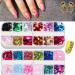 24 Color/Set 3D Butterfly Nail Art Glitter Sequins  Colorful Nail Sparkle Glitter Sticker Decals for Nail Art Make Up Decoration Accessories Manicure (Butterfly)