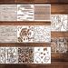 10 Pcs Stencils for Painting Wall Texture Stencils 6 x 6 Inch Reusable DIY Stencils 10 Mixed Crackle Marble Background Spray Paint Art Stencils Stencils for Wood Canvas Paper Floor Tile (Rustic Style)