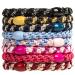 AXEN 8PCS Elastic Hair Tie for Women Girls Cotton Bands Soft Woven Ponytail Holders for Thick Hair and Curly Hair Mix Colors 3