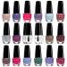 Nicole Miller 16 Colors Nail Polish Set + 2 Base Coats + 2 Top Coats – Bright Colors Manicure Set - Long Lasting Fingernail and Toenail Polish for Women and Teen Girls