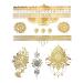 Gold Metallic Henna Temporary Tattoos - 75+ Designs Elephants, Flowers, Evil Eye & More! Waterproof, Non-Toxic, Long Lasting - Ideal for Beach, Festivals, Parties - Buy Online on SooperMarket.com