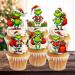 PRECUT Grinch Cupcake Toppers #2 Edible Christmas Cake Decorations Grinch Christmas Decorations Christmas Grinch Cake Topper (12) - Buy Online on SooperMarket.com