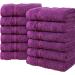 ERINA Cotton Washcloths Set of 12 - Heavy GSM 100% Pure Combed Cotton - Highly Absorbent Face Towels - Quick Drying Fingertip Towels - 12x12 Inch - Plum - Buy Online on SooperMarket.com