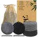 Reusable Cotton Rounds with Wood Sponge - Soft Reusable Bamboo Makeup Remover Pads - Three Layer Reusable Cotton Rounds for Face Reusable Makeup Remover Pads Black and Gray