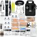 RHINO RESCUE Small First Aid Kit with Survival Tool Emergency Bag for Car Camping Backpacking Hiking Hunting Black