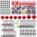 Fishing Bobbers Tackle Kit, 160pcs Basic Fishing Bobbers Hooks Assortment Included Octopus Circle Hooks, Baitholder Hooks, Bobbers, Sinker Weights, Terminal Tackle Box for Trout Catfish Panfish