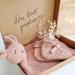 Moyo Baby Gift Set in Ros | 2-Part Gift Set with Knitted Rabbit Towel & Booties | Perfect Newborn Gift for Boys & Girls | Ideal Baby Shower Gift for New Parents - Buy Online on SooperMarket.com