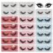 MAGEFY 20 Pairs Eyelashes 4 Style Faux Mink Lashes Pack Natural Look to Dramatic Long False Eyelashes 16mm-20mm Handmade Reusable Soft Fake Eyelashes with Glitter Portable Boxes 20pairs-4style