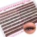 Goddvenus Brown Eyelash Clusters 320pcs Fluffy DIY Individual Eyelashes Brown Eyelash Individuals Natural Wispy Lashes Cluster Brown Eyelashes Extensions (40D 50D D Curl) E-40D 50D clusters