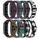 ShuYo 8 Pack Bands Compatible with Fitbit Charge 4 / Charge 3 / Charge 3 SE, Adjustable Replacement Watch Bands Fitness Sport Band Wristband for Women Men Bohemia red+Bohemia green+Bohemia purple+Black white word+Leopard+G…