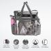 Clear Stadium Approved Tote Bag with Mesh Pockets, Zippered Top, and Shoulder Straps - Ideal for Work, School, Games, and Concerts - Clear/Grey Trim - Buy Online on SooperMarket.com