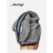 Sowel Hair Turban - 100% Organic Cotton Turban Towel with Button for Men & Women | Grey/Navy - Buy Online on SooperMarket.com