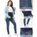 PACBREEZE Maternity Jeans - Over the Belly High Waist Denim Pants, Dark Blue XL - Buy Online on SooperMarket.com