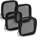 Weewooday 4 Pieces Mesh Makeup Bag Mesh Cosmetic Bag Travel Toiletry Bag Pouch with Zipper Mini Portable Makeup Cosmetic Travel Toiletry Purse Bag for Daily Toiletries Accessories (Black Small) Black 4.52x4.52x0.78 Inch (Pack of 4)